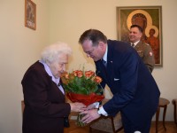 2020.02.13 Wizyta u mjr Marii Mireckiej-Loryś z okazji 104. urodzin